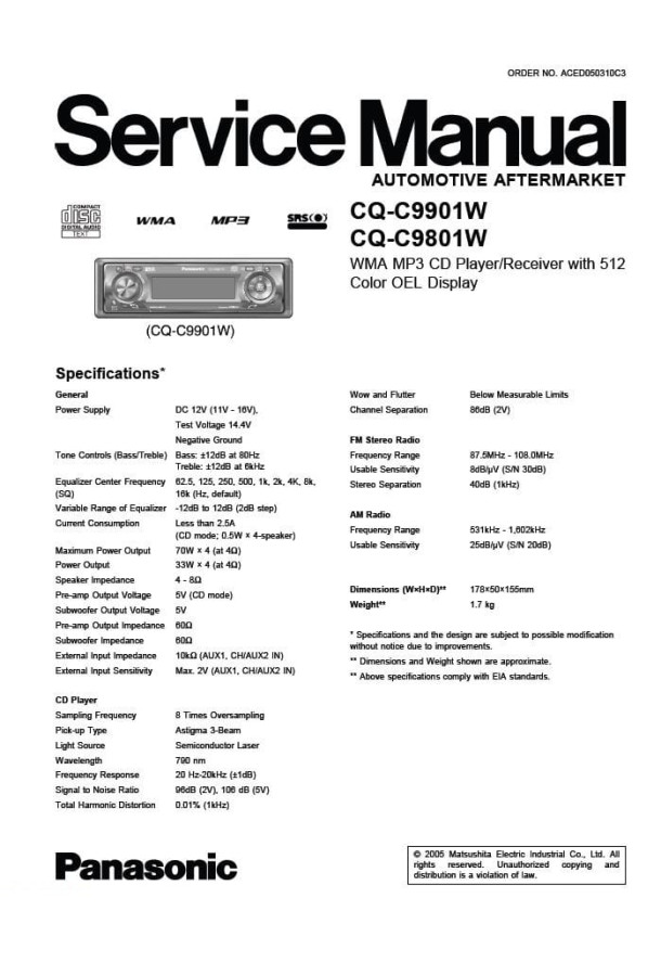 CQ-C9901W, CQ-C9801W